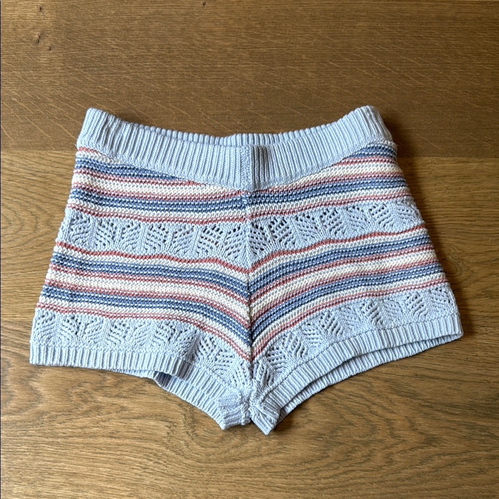 Striped Knit crochet shorts